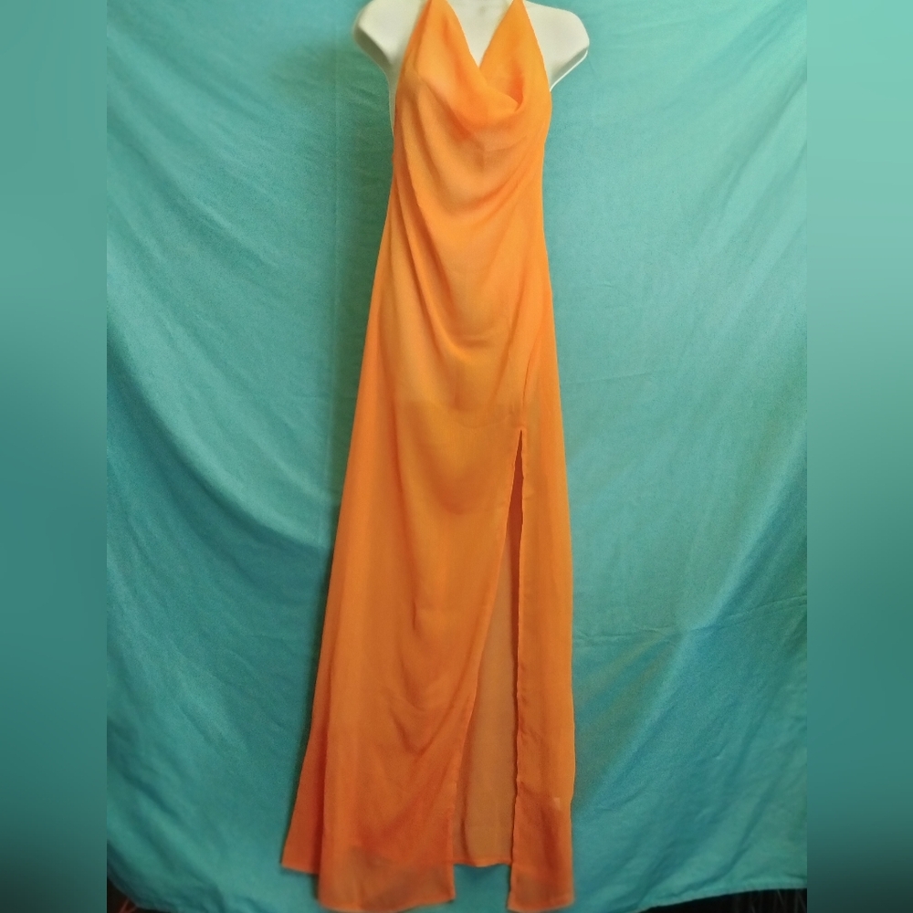 Toluca Swim Gisele Maxi Orange Coverup Dress Small